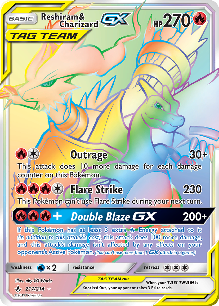 Reshiram & Charizard-GX - Unbroken Bonds SET-217