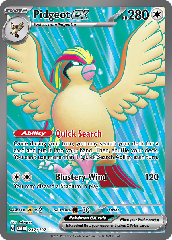 Pidgeot EX - Obsidian Flames SET-217