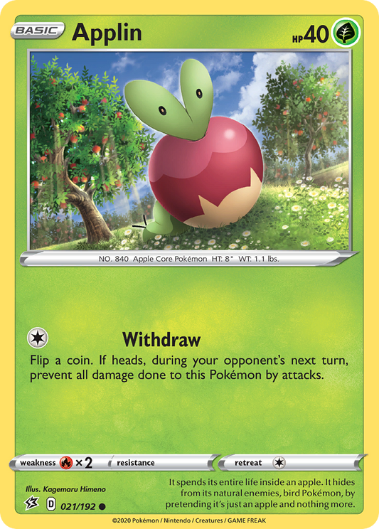 Applin (Rebel Clash SET) (Pokémon) (Basic) (Grass) (HP: 40) (Common) (PKM Rebel Clash SET-124)