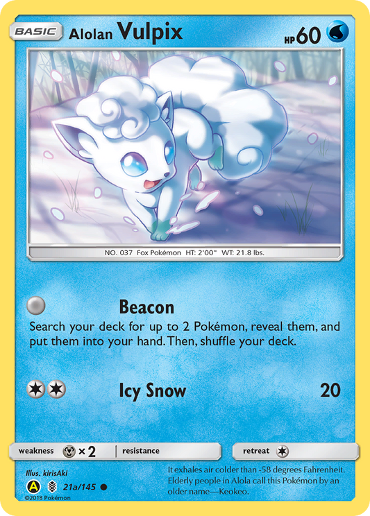 Alolan Vulpix (Guardians Rising SET) (Pokémon) (Basic) (Water) (HP: 60) (Common) (PKM Guardians Rising SET-92)