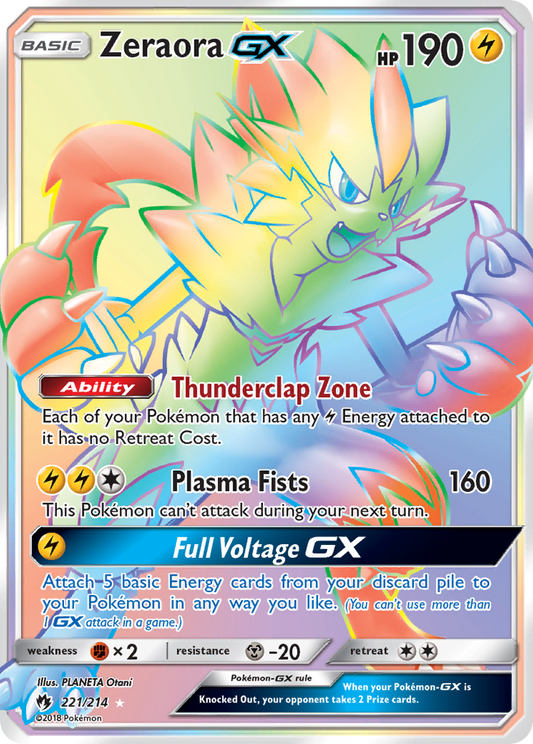 ZeraoraGX (Lost Thunder SET) (Pokémon) (Basic, GX) (Lightning) (HP: 190) (Rare Rainbow) (PKM Lost Thunder SET-141)