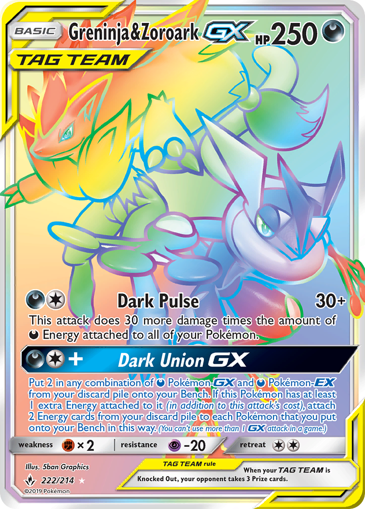 Greninja & Zoroark-GX - Unbroken Bonds SET-222