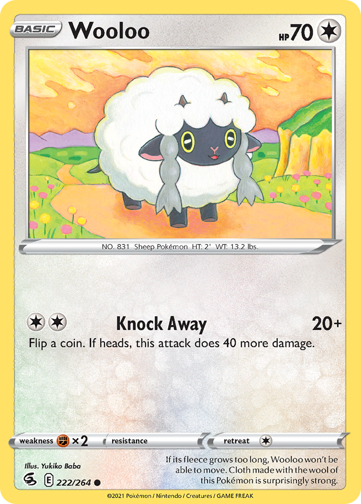 Wooloo (Fusion Strike SET) (Pokémon) (Basic) (Colorless) (HP: 70) (Common) (PKM Fusion Strike SET-138)
