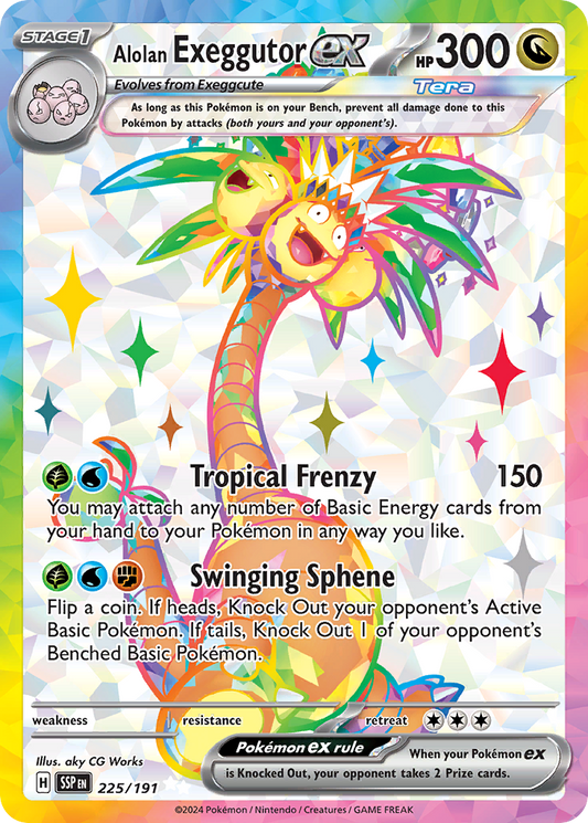 Alolan Exeggutor ex (Surging Sparks SET) (Pokémon) (Stage 1, Tera, ex) (Dragon) (HP: 300) (Ultra Rare) (PKM Surging Sparks SET-141)