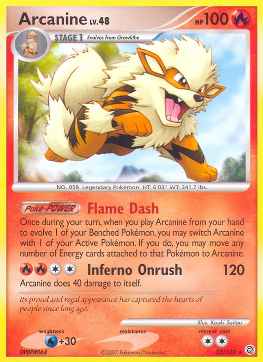 Arcanine (Secret Wonders SET) (Pokémon) (Stage 1) (Fire) (HP: 100) (Rare) (PKM Secret Wonders SET-48)