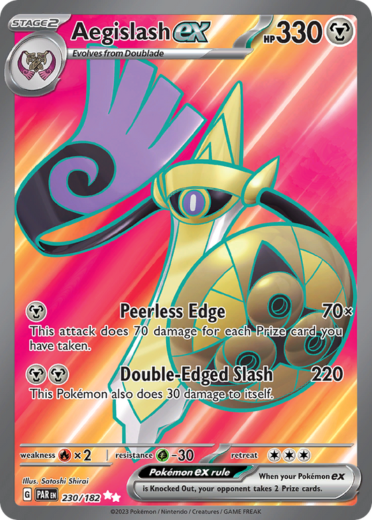 Aegislash ex (Paradox Rift SET) (Pokémon) (Stage 2, ex) (Metal) (HP: 330) (Ultra Rare) (PKM Paradox Rift SET-147)