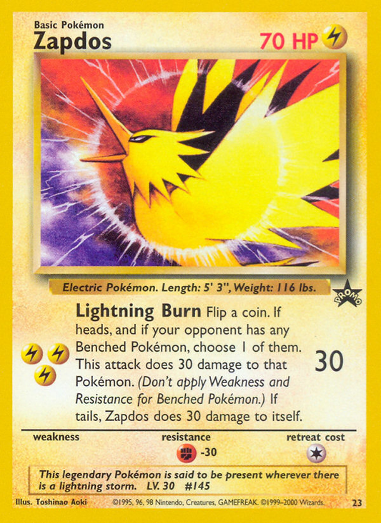 Zapdos (Wizards Black Star Promos SET) (Pokémon) (Basic) (Lightning) (HP: 70) (Promo) (PKM Wizards Black Star Promos SET-16)