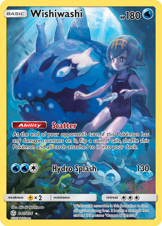 Wishiwashi (Cosmic Eclipse SET) (Pokémon) (Basic) (Water) (HP: 180) (Rare Secret) (PKM Cosmic Eclipse SET-159)