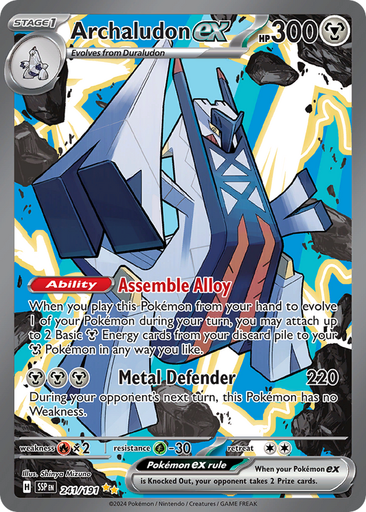 Archaludon ex (Surging Sparks SET) (Pokémon) (Stage 1, ex) (Metal) (HP: 300) (Special Illustration Rare) (PKM Surging Sparks SET-159)