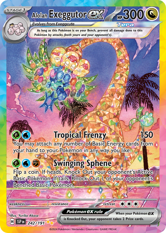 Alolan Exeggutor ex (Surging Sparks SET) (Pokémon) (Stage 1, Tera, ex) (Dragon) (HP: 300) (Special Illustration Rare) (PKM Surging Sparks SET-160)