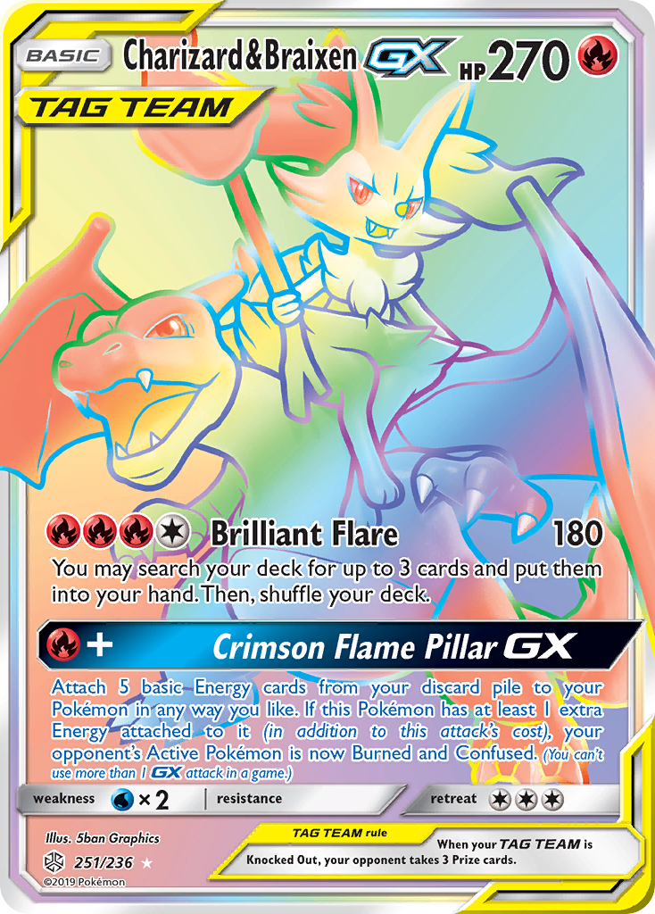 Charizard & Braixen-GX - Cosmic Eclipse SET-251