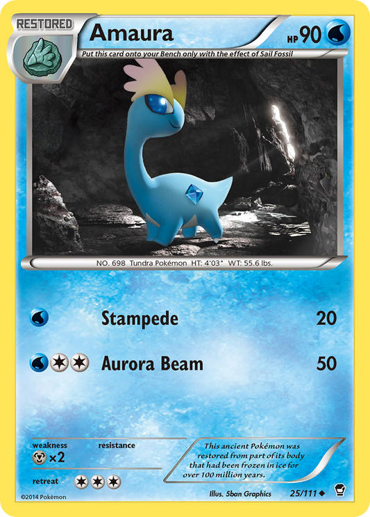 Amaura (Furious Fists SET) (Pokémon) (Restored) (Water) (HP: 90) (Uncommon) (PKM Furious Fists SET-32)