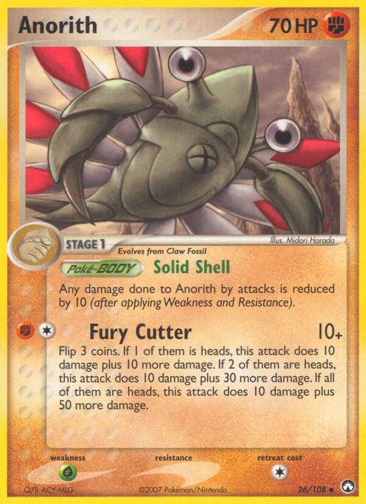 Anorith (Power Keepers SET) (Pokémon) (Stage 1) (Fighting) (HP: 70) (Uncommon) (PKM Power Keepers SET-28)