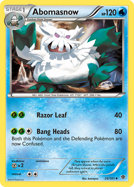 Abomasnow (Plasma Blast SET) (Pokémon) (Stage 1) (Water) (HP: 120) (Uncommon) (PKM Plasma Blast SET-25)