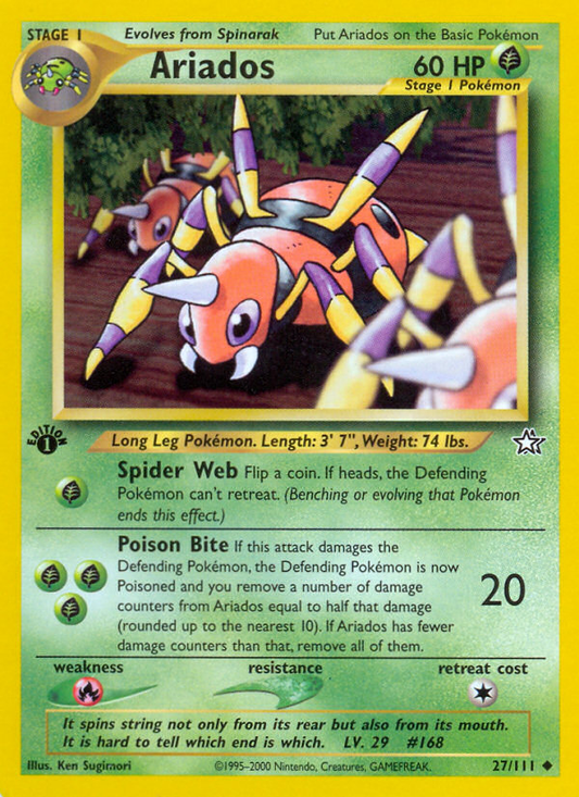 Ariados (Neo Genesis SET) (Pokémon) (Stage 1) (Grass) (HP: 60) (Uncommon) (PKM Neo Genesis SET-32)