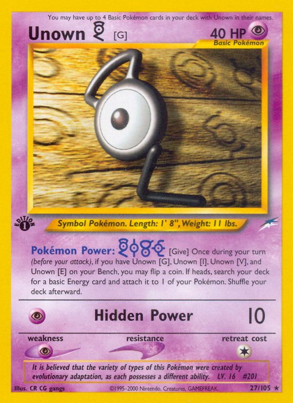 Unown [G] - Neo Destiny SET-27