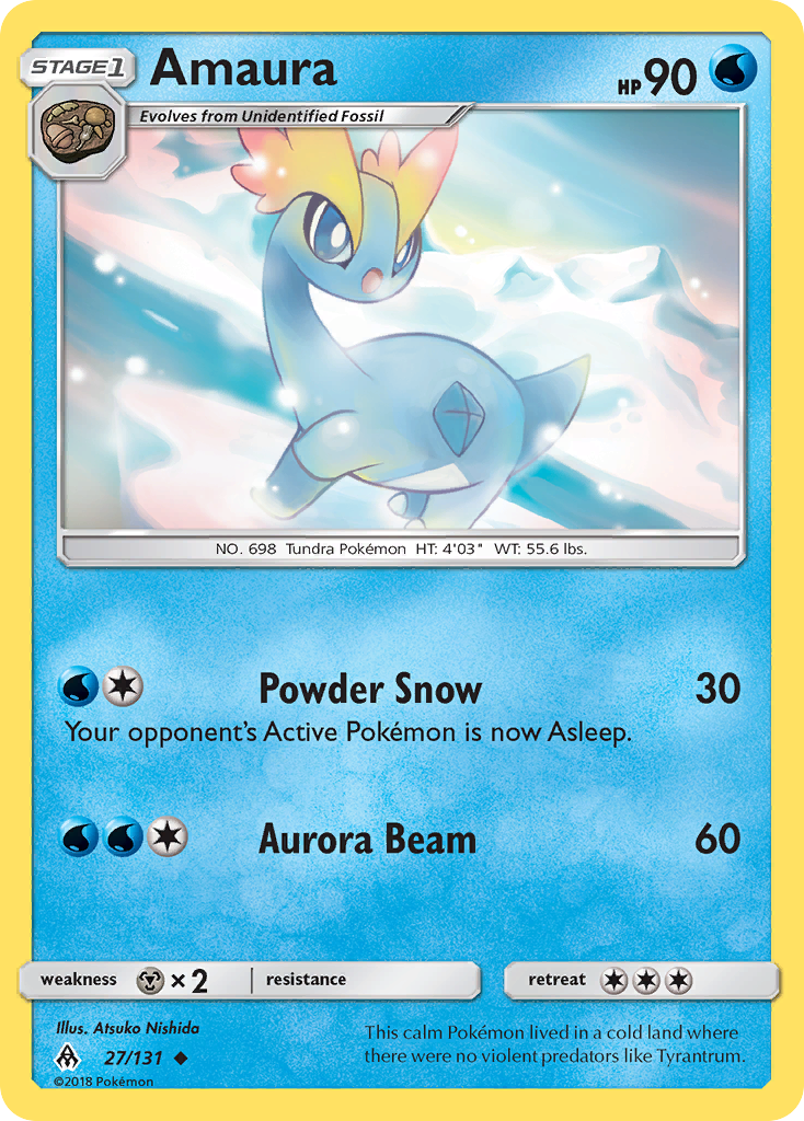 Amaura (Forbidden Light SET) (Pokémon) (Stage 1) (Water) (HP: 90) (Uncommon) (PKM Forbidden Light SET-70)