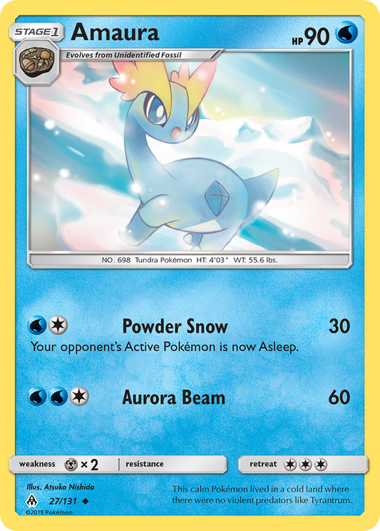 Amaura (Forbidden Light SET) (Pokémon) (Stage 1) (Water) (HP: 90) (Uncommon) (PKM Forbidden Light SET-70)