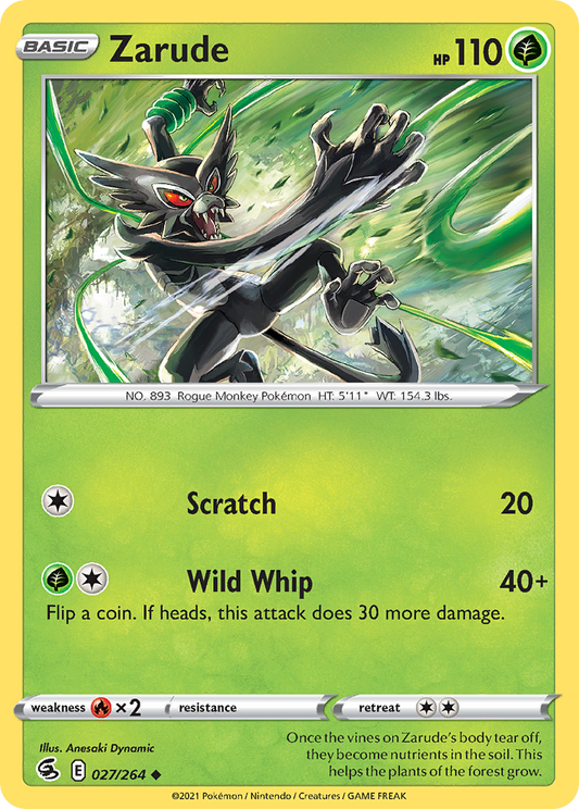 Zarude (Fusion Strike SET) (Pokémon) (Basic) (Grass) (HP: 110) (Uncommon) (PKM Fusion Strike SET-190)