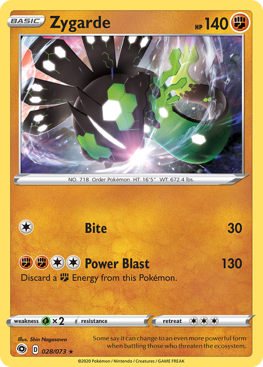 Zygarde (Champion's Path SET) (Pokémon) (Basic) (Fighting) (HP: 140) (Rare Holo) (PKM Champion's Path SET-21)