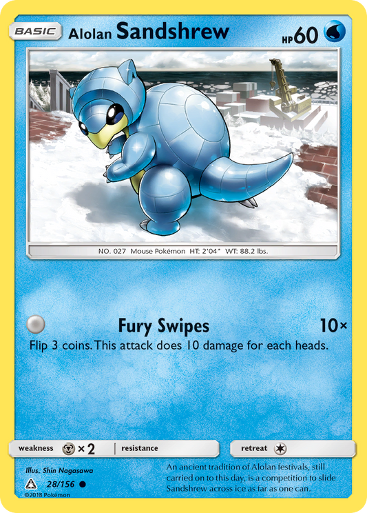 Alolan Sandshrew (Ultra Prism SET) (Pokémon) (Basic) (Water) (HP: 60) (Common) (PKM Ultra Prism SET-100)