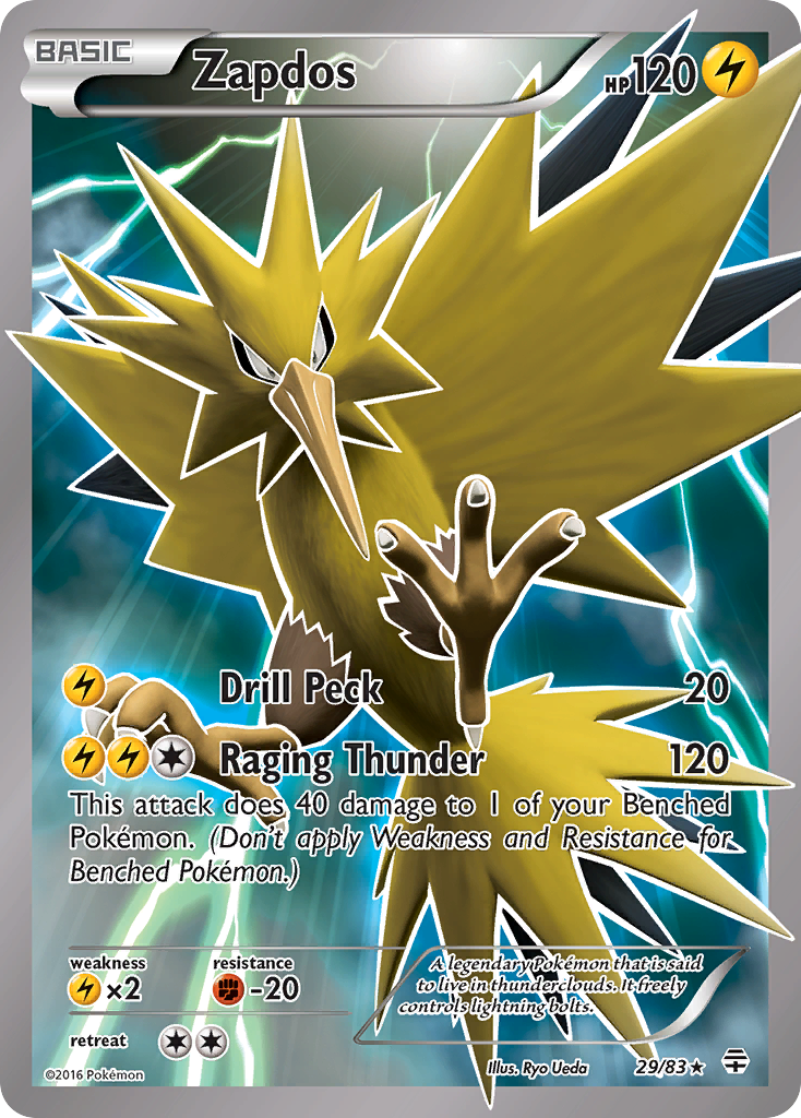 Zapdos (Generations SET) (Pokémon) (Basic) (Lightning) (HP: 120) (Rare Holo) (PKM Generations SET-23)