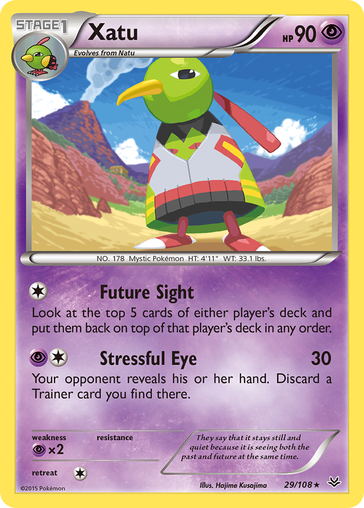Xatu (Roaring Skies SET) (Pokémon) (Stage 1) (Psychic) (HP: 90) (Rare) (PKM Roaring Skies SET-33)