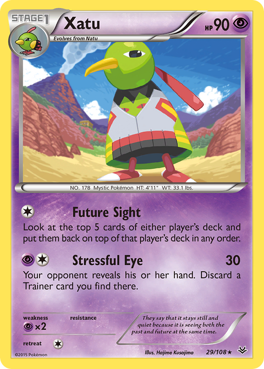 Xatu (Roaring Skies SET) (Pokémon) (Stage 1) (Psychic) (HP: 90) (Rare) (PKM Roaring Skies SET-33)