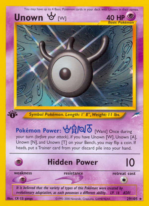 Unown [W] - Neo Destiny SET-29