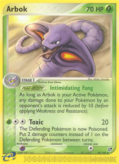 Arbok (Sandstorm SET) (Pokémon) (Stage 1) (Grass) (HP: 70) (Uncommon) (PKM Sandstorm SET-23)