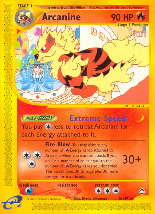 Arcanine (Aquapolis SET) (Pokémon) (Stage 1) (Fire) (HP: 90) (Rare) (PKM Aquapolis SET-63)