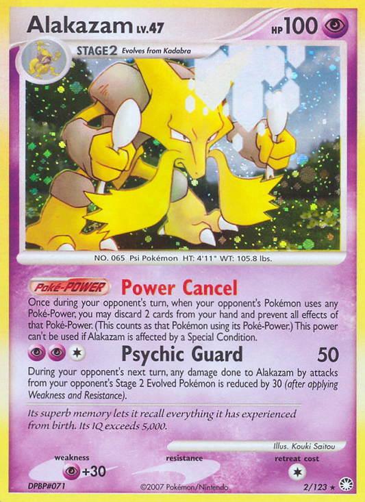 Alakazam (Mysterious Treasures SET) (Pokémon) (Stage 2) (Psychic) (HP: 100) (Rare Holo) (PKM Mysterious Treasures SET-37)