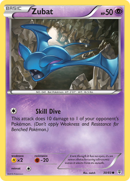 Zubat (Generations SET) (Pokémon) (Basic) (Psychic) (HP: 50) (Common) (PKM Generations SET-25)