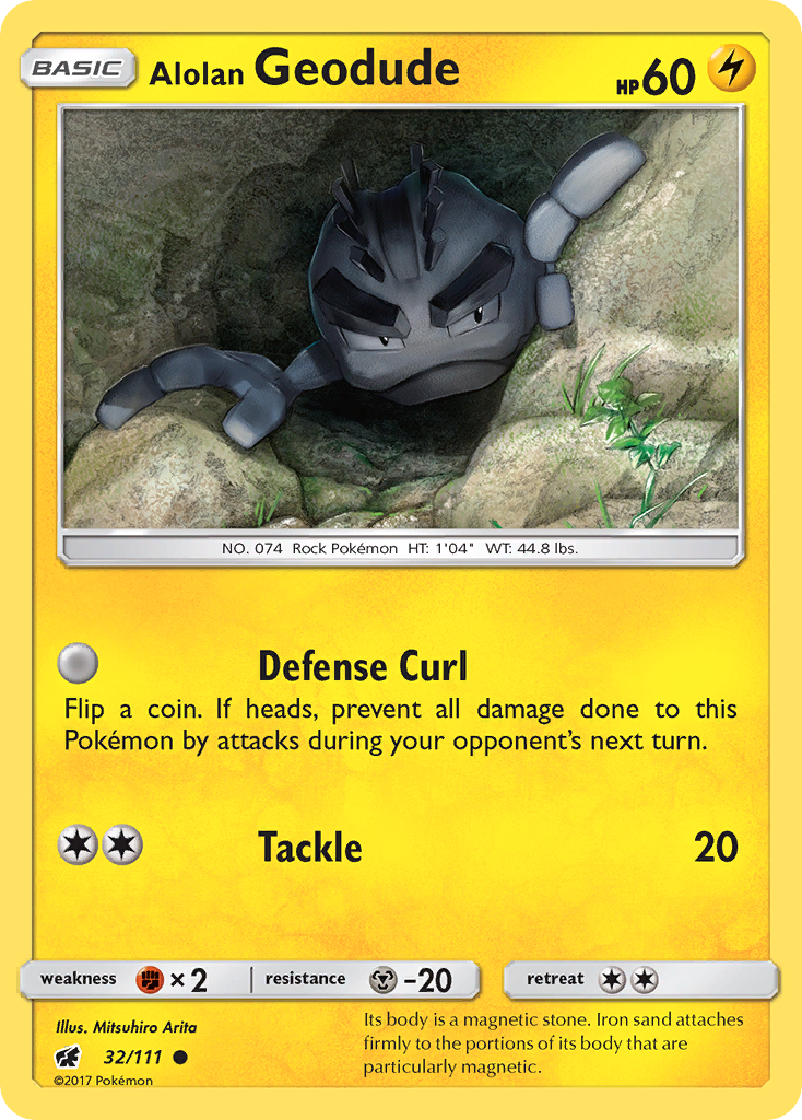 Alolan Geodude (Crimson Invasion SET) (Pokémon) (Basic) (Lightning) (HP: 60) (Common) (PKM Crimson Invasion SET-51)