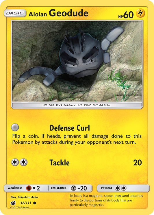 Alolan Geodude (Crimson Invasion SET) (Pokémon) (Basic) (Lightning) (HP: 60) (Common) (PKM Crimson Invasion SET-51)