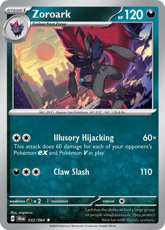 Zoroark (Shrouded Fable SET) (Pokémon) (Stage 1) (Darkness) (HP: 120) (Rare) (PKM Shrouded Fable SET-26)