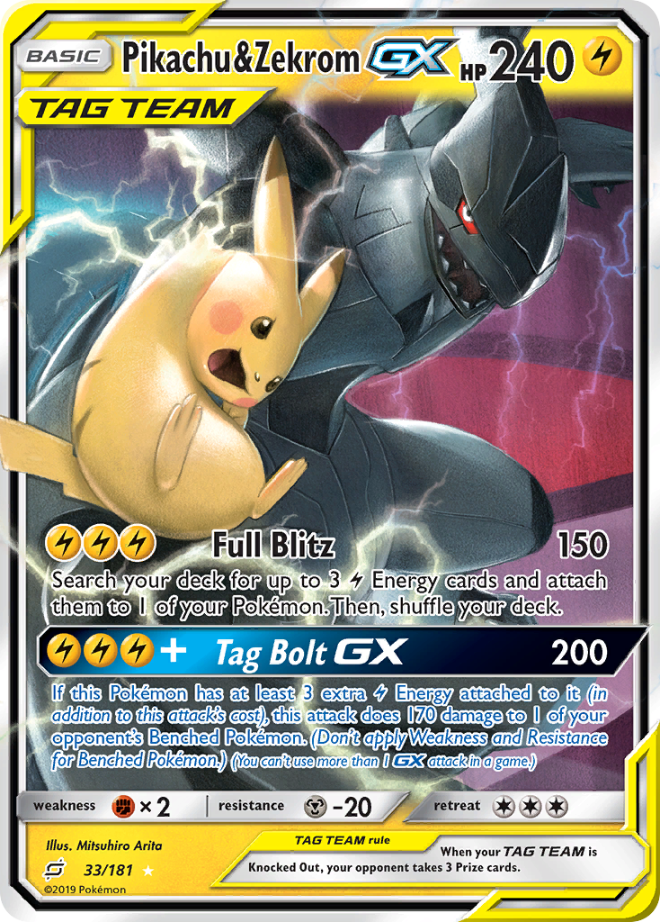 Pikachu & Zekrom-GX - Team Up SET-33