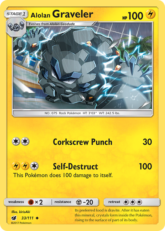 Alolan Graveler (Crimson Invasion SET) (Pokémon) (Stage 1) (Lightning) (HP: 100) (Uncommon) (PKM Crimson Invasion SET-52)