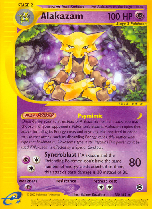 Alakazam (Expedition Base Set SET) (Pokémon) (Stage 2) (Psychic) (HP: 100) (Rare) (PKM Expedition Base Set SET-93)