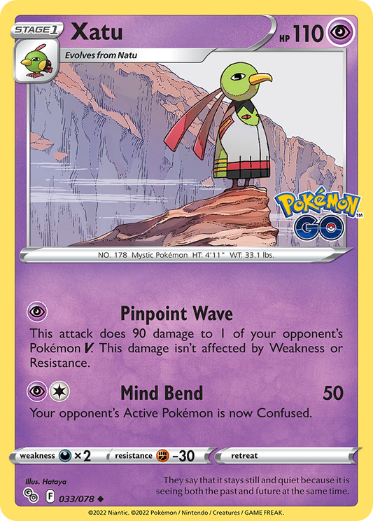 Xatu (Pokémon GO SET) (Pokémon) (Stage 1) (Psychic) (HP: 110) (Uncommon) (PKM Pokémon GO SET-27)