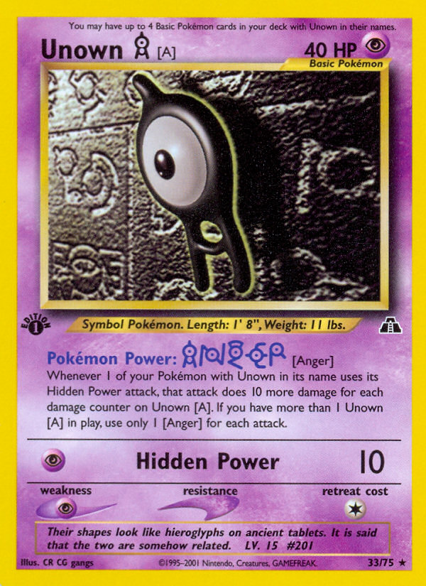 Unown [A] - Neo Discovery SET-33