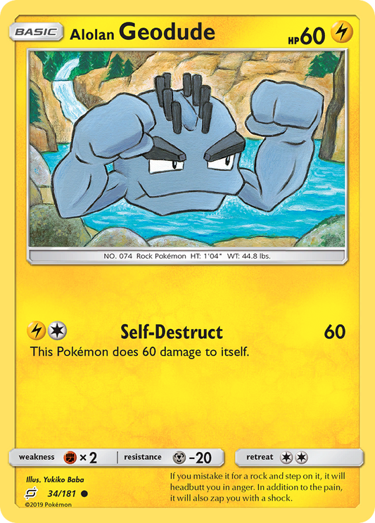 Alolan Geodude (Team Up SET) (Pokémon) (Basic) (Lightning) (HP: 60) (Common) (PKM Team Up SET-127)