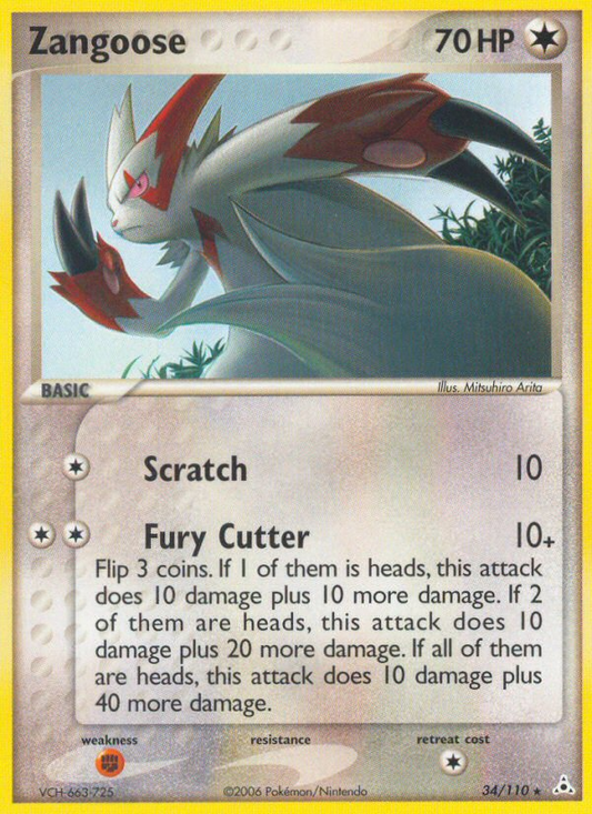 Zangoose (Holon Phantoms SET) (Pokémon) (Basic) (Colorless) (HP: 70) (Rare) (PKM Holon Phantoms SET-40)