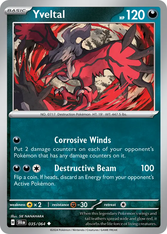 Yveltal (Shrouded Fable SET) (Pokémon) (Basic) (Darkness) (HP: 120) (Uncommon) (PKM Shrouded Fable SET-29)