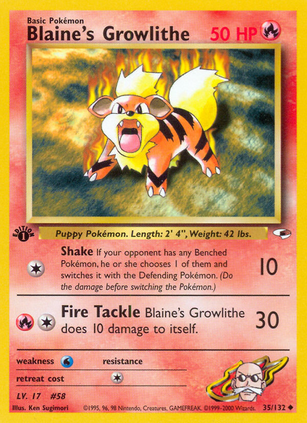 Blaine's Growlithe - Gym Heroes SET-35