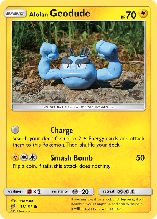 Alolan Geodude (Team Up SET) (Pokémon) (Basic) (Lightning) (HP: 70) (Common) (PKM Team Up SET-128)