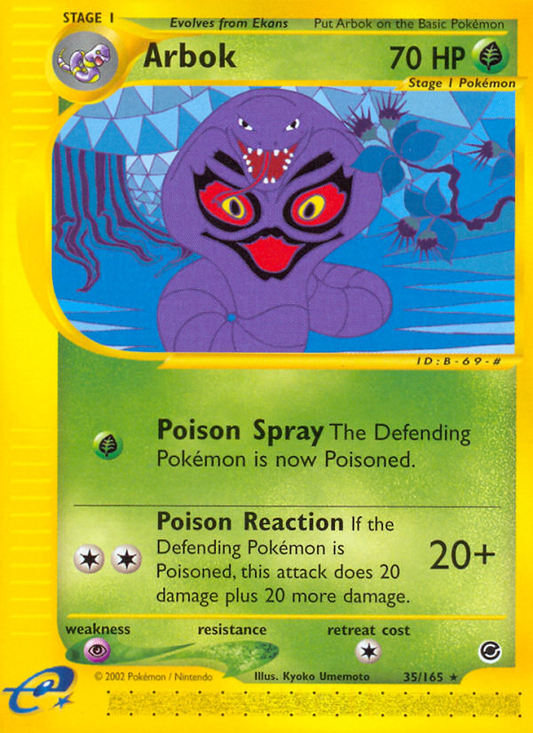 Arbok (Expedition Base Set SET) (Pokémon) (Stage 1) (Grass) (HP: 70) (Rare) (PKM Expedition Base Set SET-95)