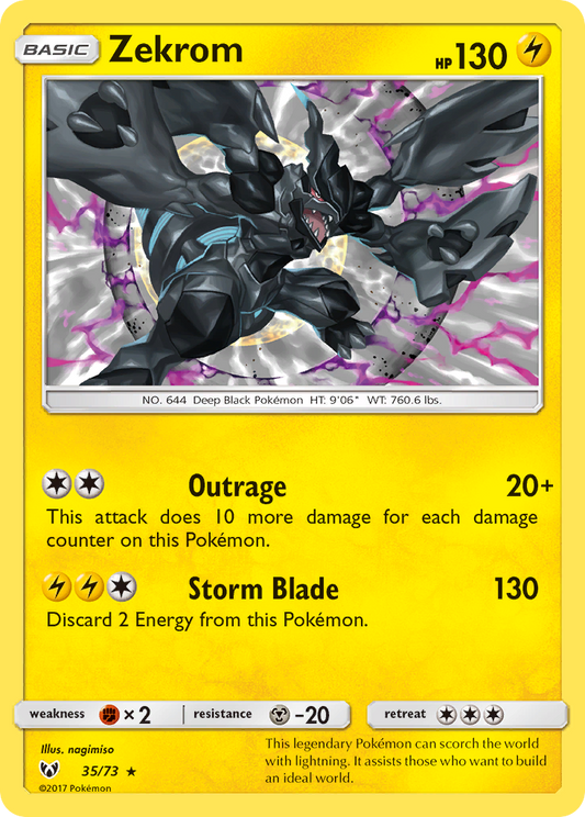 Zekrom (Shining Legends SET) (Pokémon) (Basic) (Lightning) (HP: 130) (Rare Holo) (PKM Shining Legends SET-30)