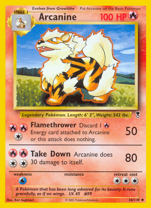 Arcanine (Legendary Collection SET) (Pokémon) (Stage 1) (Fire) (HP: 100) (Uncommon) (PKM Legendary Collection SET-41)
