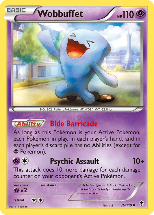 Wobbuffet (Phantom Forces SET) (Pokémon) (Basic) (Psychic) (HP: 110) (Uncommon) (PKM Phantom Forces SET-54)